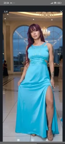 Vestido de festa azul 