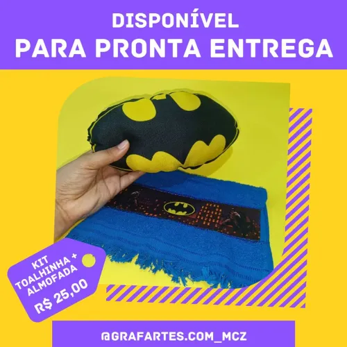 KIT PERSONALIZADO DE ALMOFADA MINI  E TOALHINHA 