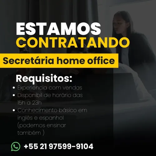 Vaga para secretária - Home office