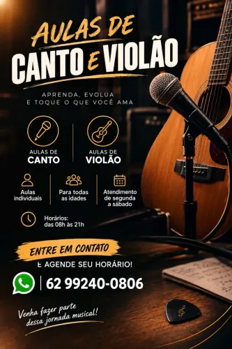 Aulas de canto e violão