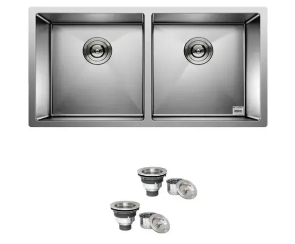 Cuba Dupla Quadrada Inox 304 Gourmet 90x40 Ássimetrica (com pequenas falhas)
