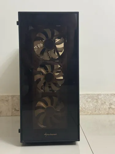 GABINETE SHARKOON TG5 RED VIDRO TEMPERADO 4MM LED FAN 12CM ATX 