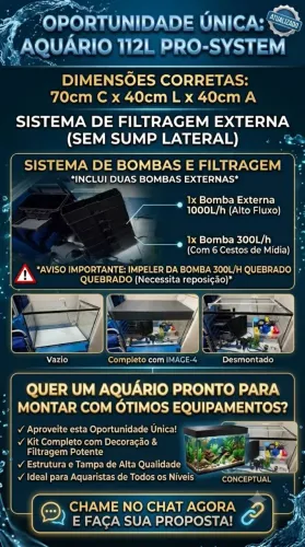 Aquário 112 litros completo. Não vende separado. Desapego