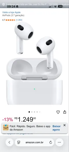 AirPods 3ª Geração - Fone de Ouvido Apple