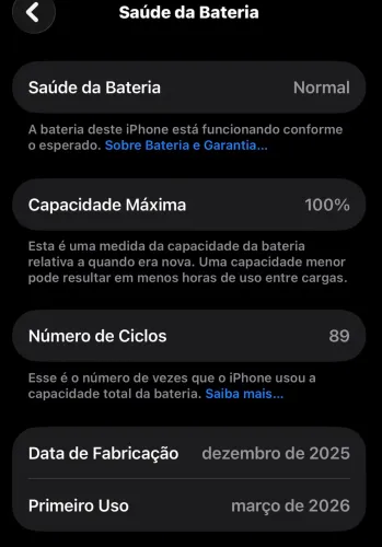 iPhone 16e 128GB 3 meses de uso bateria 100%