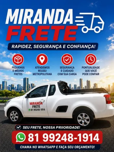 Fazemos pequenos e médio fretes em Recife / Camaragibe e proximidades