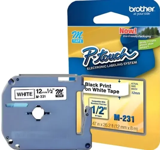 Fita Original para Rotuladora Brother Mk231 M-231 M-k231 Branco