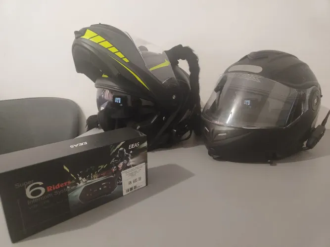2 Capacetes Articulados Norisk Route (Tamanhos 58 e 60) JÁ COM INTERCOMUNICADOR INSTALADO