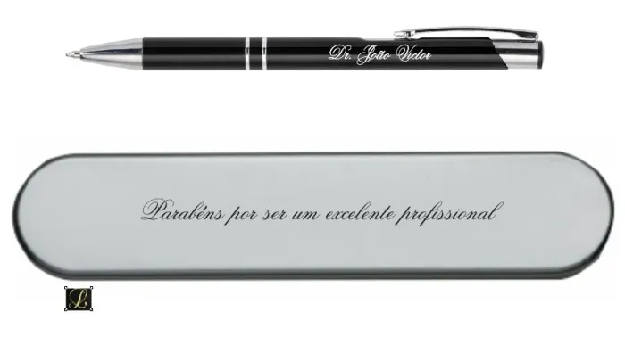 Caneta com Estojo Metal gravado Nome