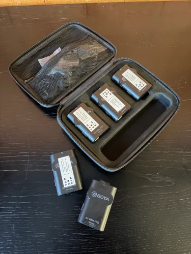 Kit 5 Microfones Boya BY-WM4 Pro Lapela Sem Fio 2.4GHz