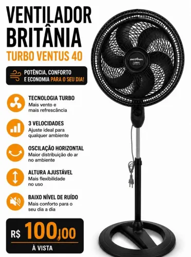 Ventilador Britânia Turbo Ventus 40
