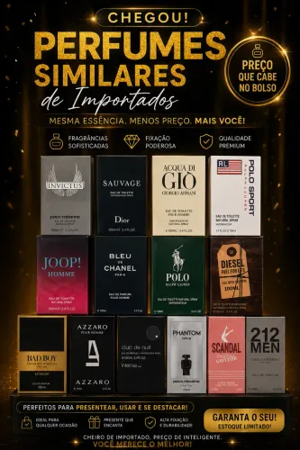 Perfume Masculinos e Femininos Contratipo Alta Fixação Inspirado em Importados 100ml