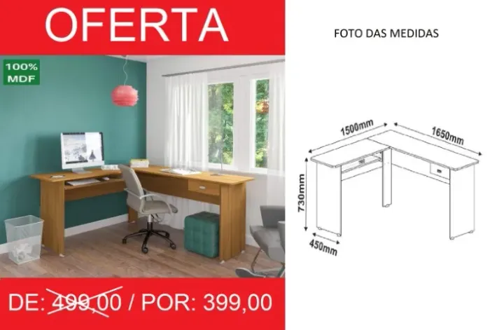 Escrivaninha em oferta
