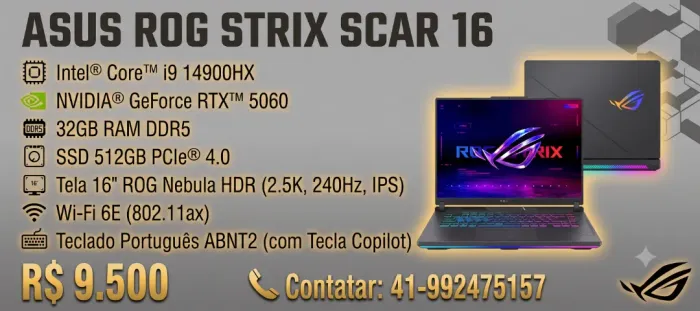 Notebook Gamer ROG Strix G16