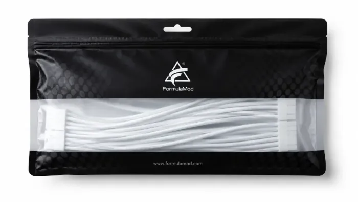 Kit de Cabos Sleeved Brancos - FormulaMod
