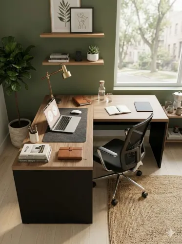 Mesa de Escritório em L 180x120 com Caixa para Tomadas Super promoção ULTIMAS PEÇAS- Desig