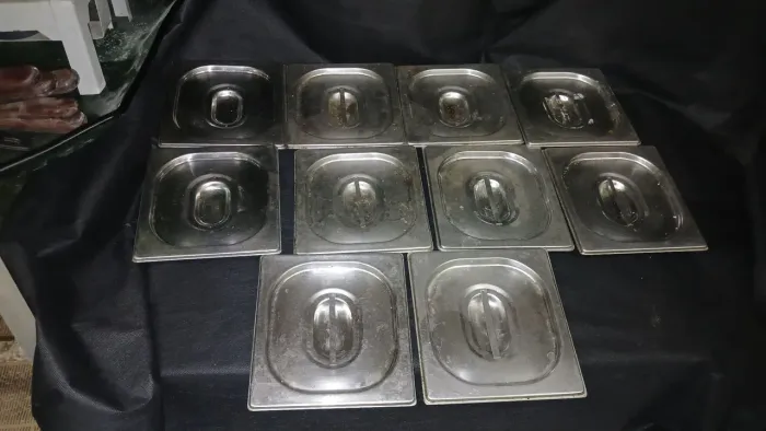 Tampas em Aço Inox para Cuba R$10,00 cada (GN 1/6) - 10 Unidades