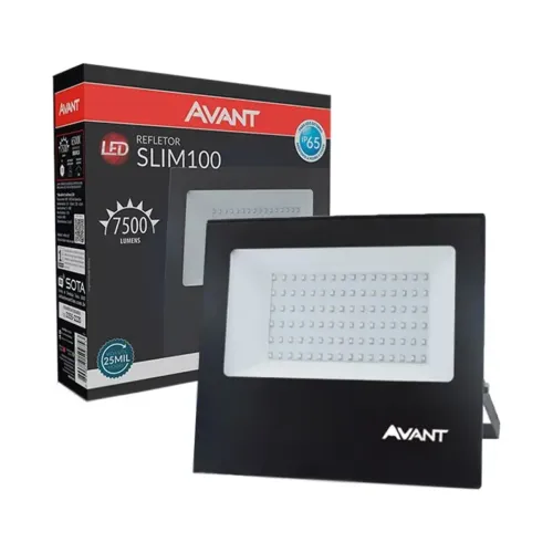 Refletor LED Slim Avant 100W Bivolt Luz Branca -