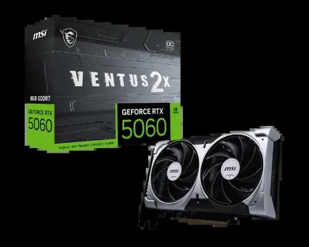 (Renz Informática) Placa de Vídeo MSI RTX 5060 8GB Ventus 2X OC Geforce NVIDIA, 8GB GDDR7
