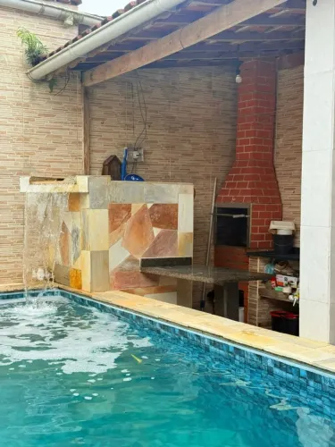 Sobrado 3 Quartos com Piscina - Jussara, Mongaguá | Isolado, 1km do Mar