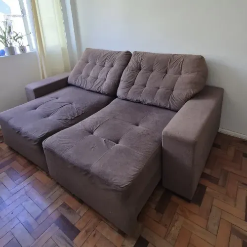 Sofá Retrátil e Reclinável Suede 240cm (Super Confortável)