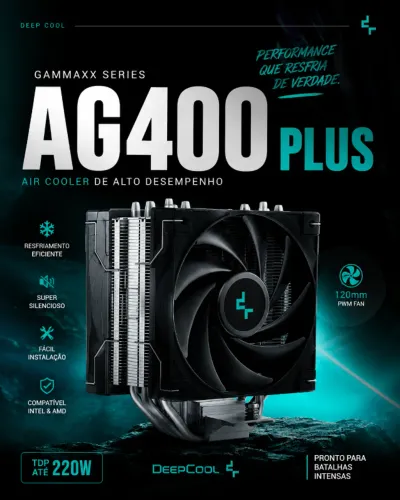 Aircooler DeepCool AG400 PLUS - Alto Desempenho e Eficiência Térmica