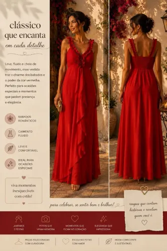 VESTIDO DE FESTA MOTIVE (VERMELHO)