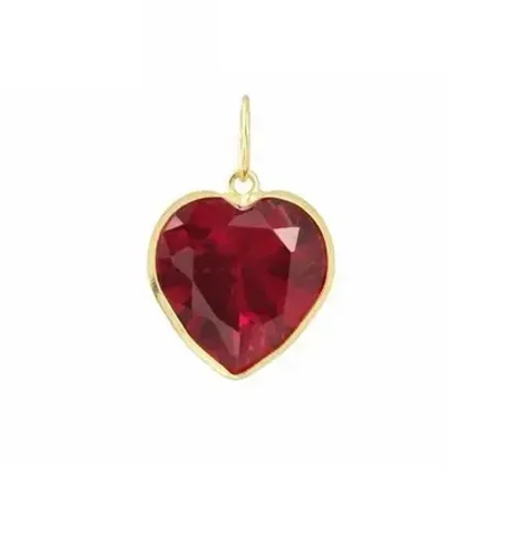 Pingente Coração 4 mm Zircônia Ouro 18 Kilates