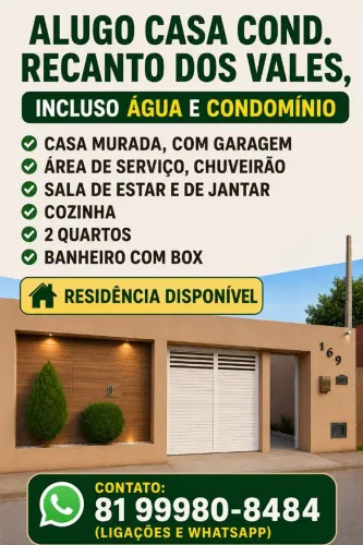 Alugo casa condomínio recanto dos vales