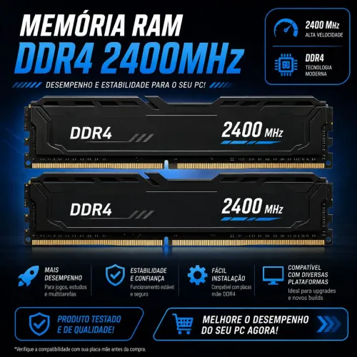 MEMÓRIA RAM DDR4 BARATA ! 2x8gb 2400mhz!