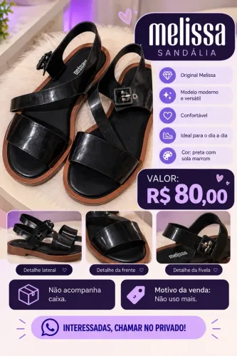 Melissa preta a venda