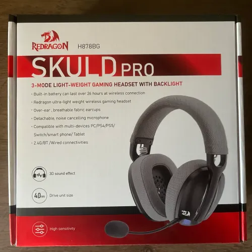 Headset Gamer Redragon Skuld Pro Preto com LED Azul H878BG