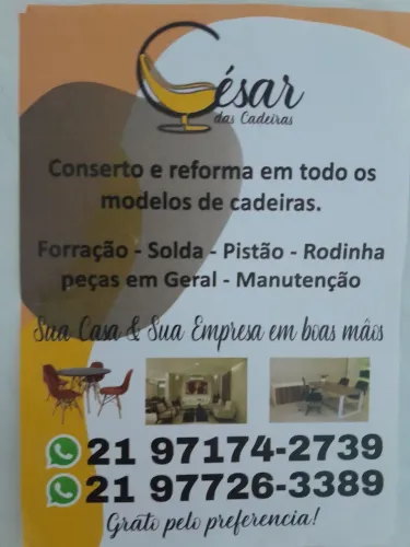 Conserto de cadeiras. 