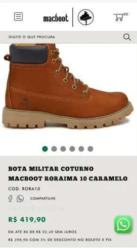 Bota coturno Mac boot