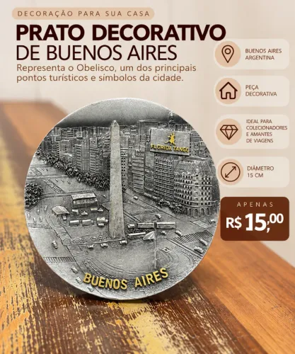 Prato decorativo de Buenos Aires