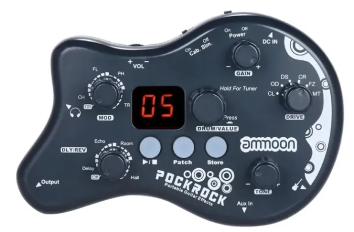 Pedal De Efeito Para Guitarra Pockrock Ammoon + Fonte Bivolt