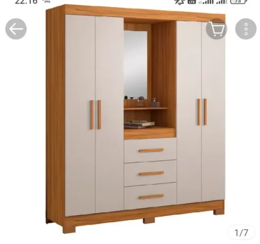 Guarda roupa Novo lacrado dentro da caixa. Guarda-Roupa Casal 4 Portas 3 Gavetas para Quar