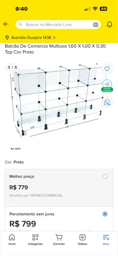 Vitrine balcão