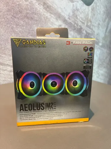kit de ventoinhas GAMDIAS Kit com 3 fans Aeolus M2-1203 LITE RGB 120mm