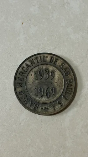 Medalha Comemorativa ? Banco Mercantil de São Paulo S.A., 1939