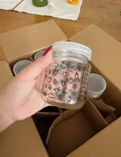 Pote de vidro para armazenar leite materno!