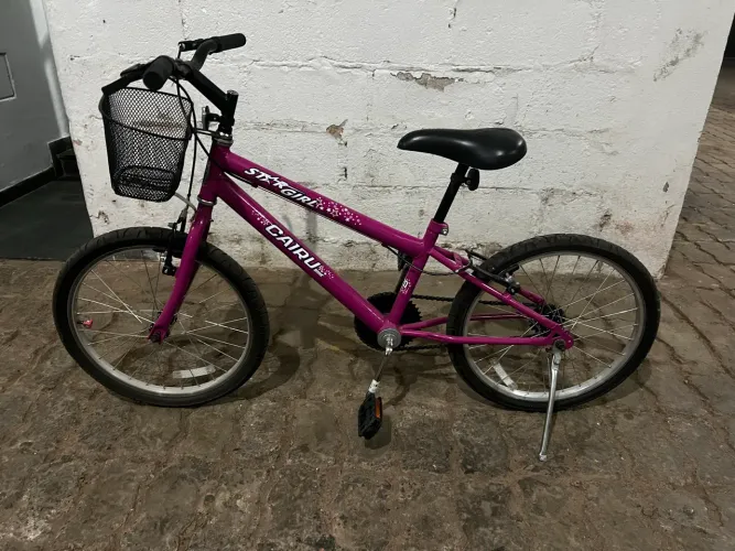 Bicicleta aro 20 infantil, com cestinha, freios V-Brake, sem marchas