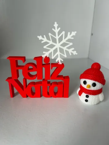 Decoração Natal - Feliz Natal + Boneco de Neve