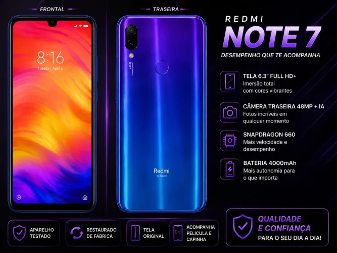 Xiaomi Redmi Note 7 e Note 10 | Garantia + Entrega Grátis