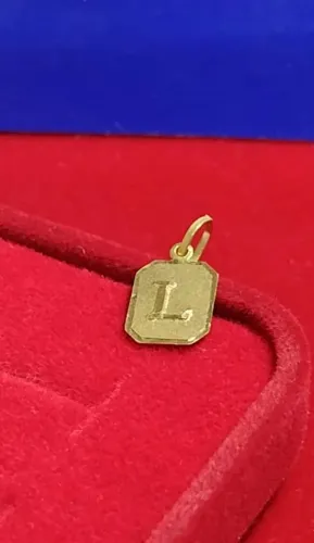Pingente Letra L Ouro 18 Kilates Peso 0.40 Gramas 9 x 8 mm Maciço