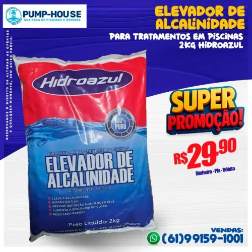 Elevador de Alcalinidade Para Tratamentos em Piscinas 2Kg Hidroazul