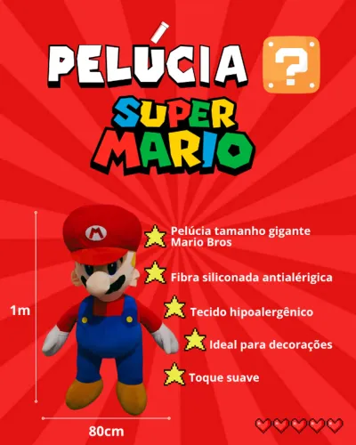 Pelúcia gigante Super Mario Bros