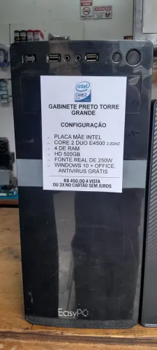 COMPUTADOR COMPLETO INTEL CORE 2 DUO E4500 | 4GB | HD 500GB | WINDOWS 10 PACOTE OFFICE 