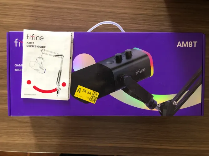 Microfone Fifine AM8T Gamer RGB ? Excelente Estado + Caixa