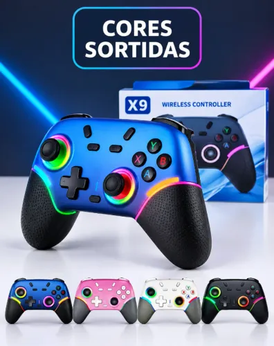 Controle Gamer Sem Fio Compatível Switch Oled Lite Steam PC Bluetooth
